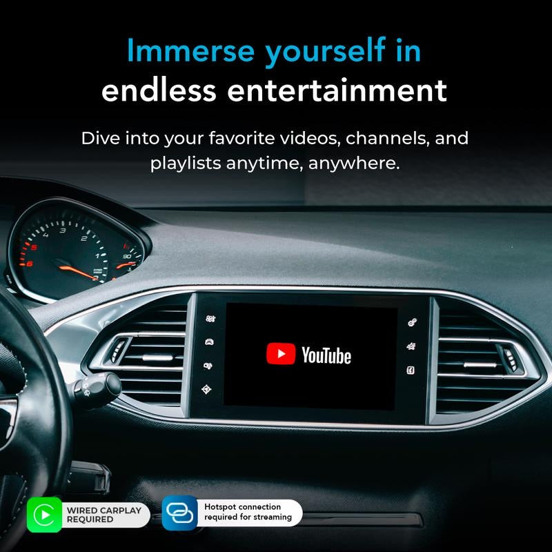 3-in-1 Wireless CarPlay & Android Ai Box with Wi-Fi and Bluetooth - Supports Netflix/ESPN/YouTube/Hulu and TF Card