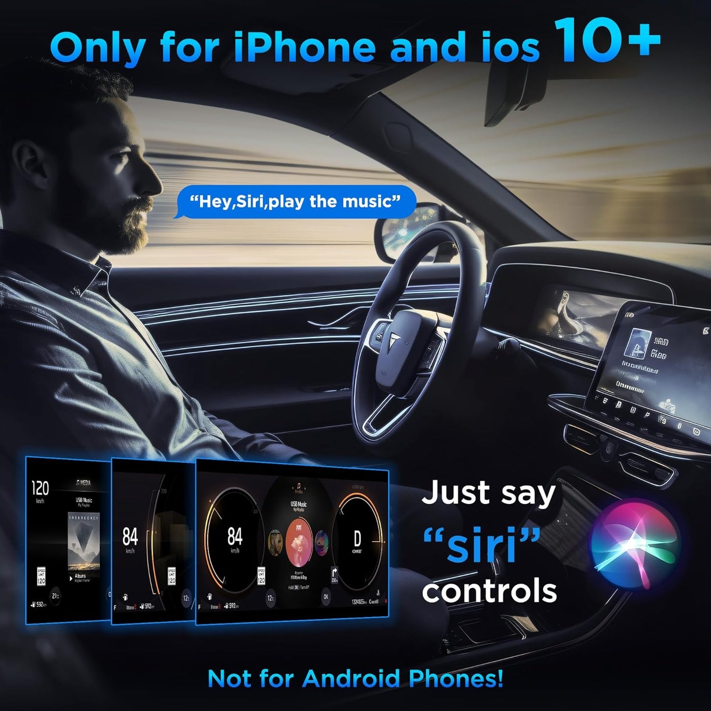 2-in-1 Wireless Adapter for Apple CarPlay and Android Auto Convert Wired to Wireless Car Play Adapter