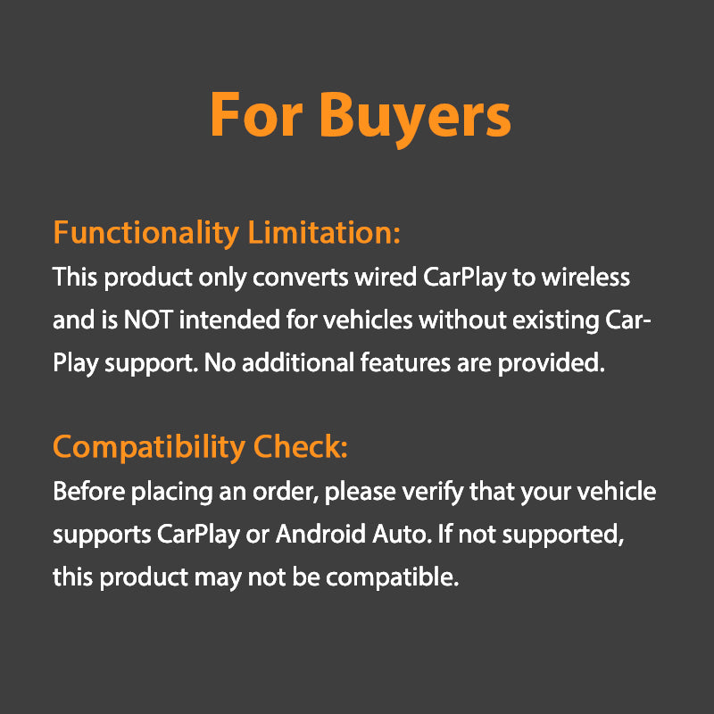 2-in-1 Wireless Adapter for Apple CarPlay and Android Auto Convert Wired to Wireless Car Play Adapter